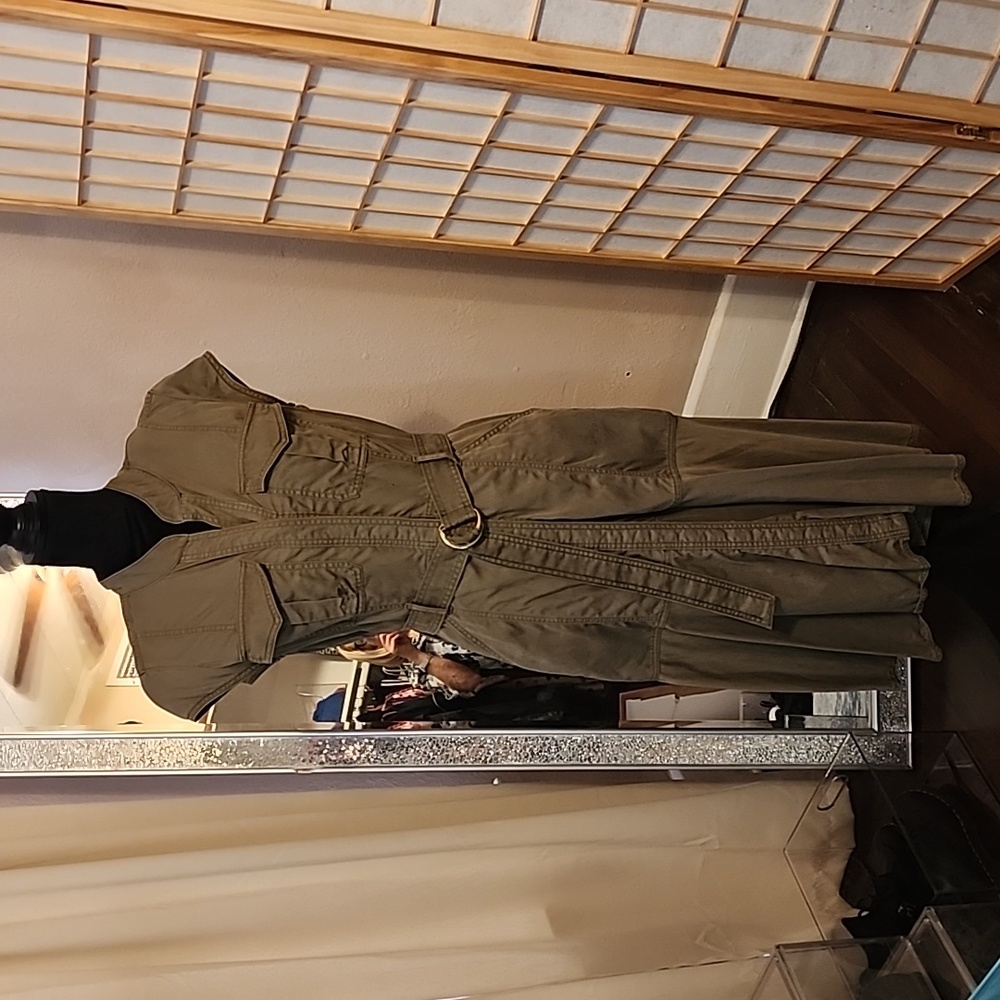 White House Black Market Army Green Dress
